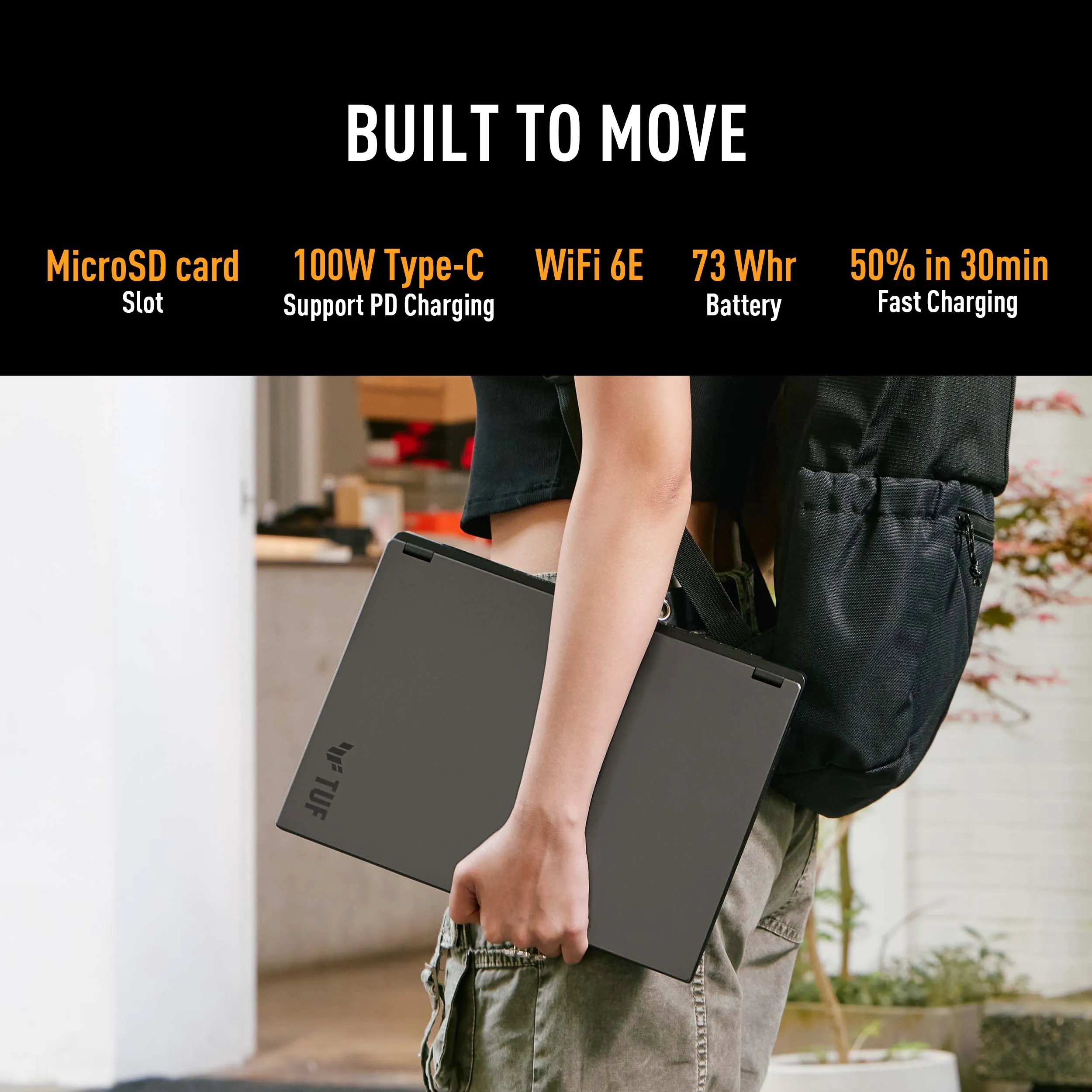 ASUS TUF Gaming, AI Powered Gaming Laptop, AMD Ryzen 7 8845HS, RTX 4050 GPU (16GB/1TB/35.56 cms (14) 2.5K/Windows 11 Home) - Image 6