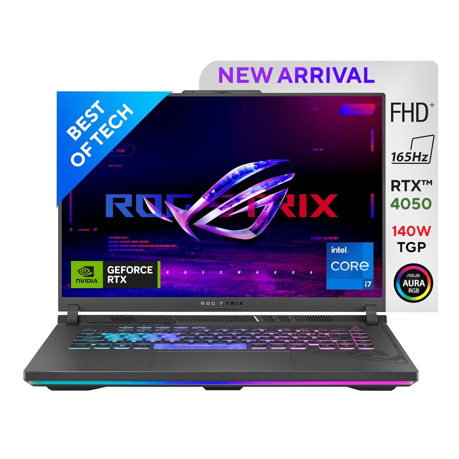 71ozP7-hwzL._SL1500_ ROG Strix G16 13th Gen, Intel Core i7-13650HX Gaming Laptop(NVIDIA RTX 4050-6GB/140W RGP/16GB RAM/1TB SSD/FHD+/16"/165Hz/RGB KB/90WHr/Windows 11/Office 2021/Eclipse Gray/2.50 Kg) - Image 1