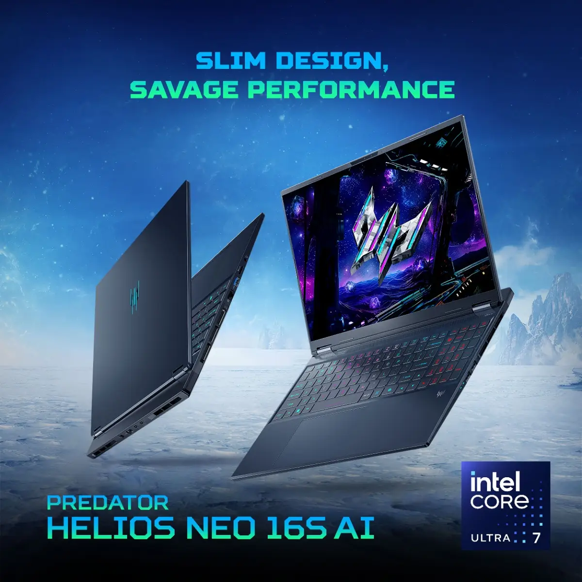 Acer PREDATOR HELIOS NEO 16S AI Gaming Laptop, Intel Core Ultra 7 255HX processor, NVIDIA GeForce RTX 5060 - 8 GB GDDR7, 16 GB RAM, 1 TB SSD, WQXGA OLED, 16.0"/40.64 cm, Windows 11 Home, Abyssal Black, 2.3 kg, PHN16S-71, RGB-backlight keyboard - Image 7