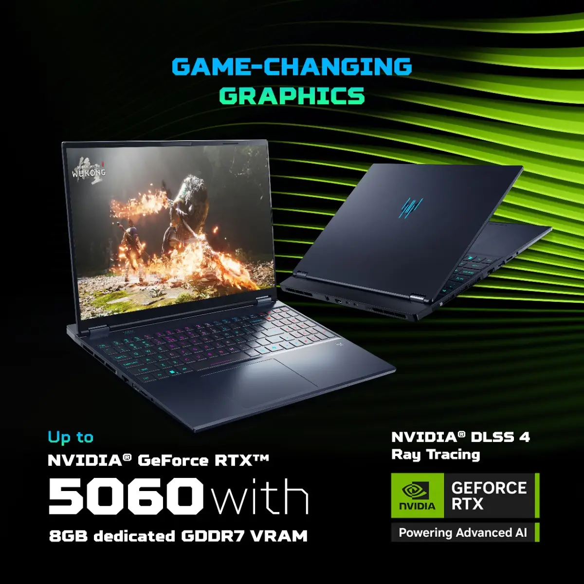 Acer PREDATOR HELIOS NEO 16S AI Gaming Laptop, Intel Core Ultra 7 255HX processor, NVIDIA GeForce RTX 5060 - 8 GB GDDR7, 16 GB RAM, 1 TB SSD, WQXGA OLED, 16.0"/40.64 cm, Windows 11 Home, Abyssal Black, 2.3 kg, PHN16S-71, RGB-backlight keyboard - Image 4
