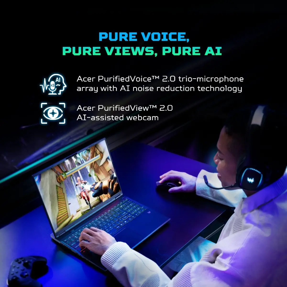 Acer PREDATOR HELIOS NEO 16S AI Gaming Laptop, Intel Core Ultra 7 255HX processor, NVIDIA GeForce RTX 5060 - 8 GB GDDR7, 16 GB RAM, 1 TB SSD, WQXGA OLED, 16.0"/40.64 cm, Windows 11 Home, Abyssal Black, 2.3 kg, PHN16S-71, RGB-backlight keyboard - Image 6